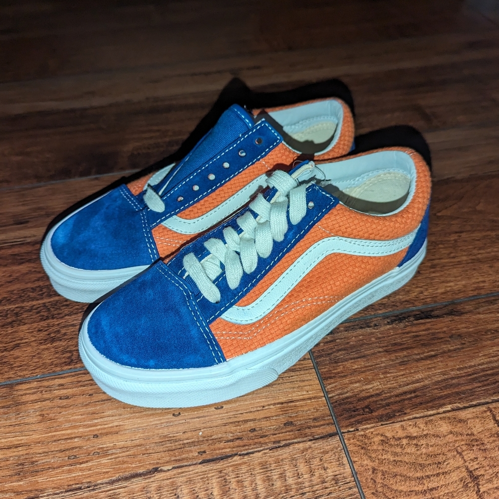 NEW Womens Vans Old Skool P&C Royal Blue Apricot Buff Sneaker Shoes Size 5